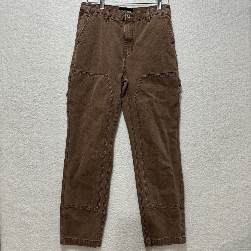 Fashion Nova Brown Canvas Cargo Double Knee Pants Size 7